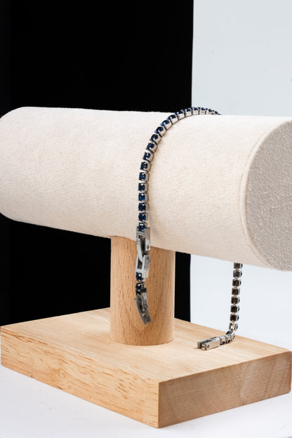 BRACCIALE TENNIS ARGENTO & BLU