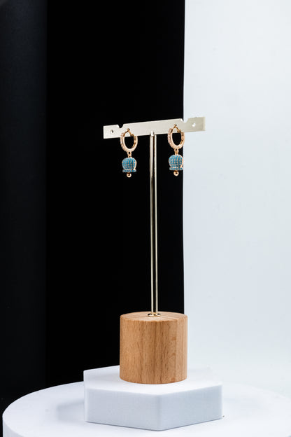ORECCHINI CAMPANELLA ORO & AZZURRO