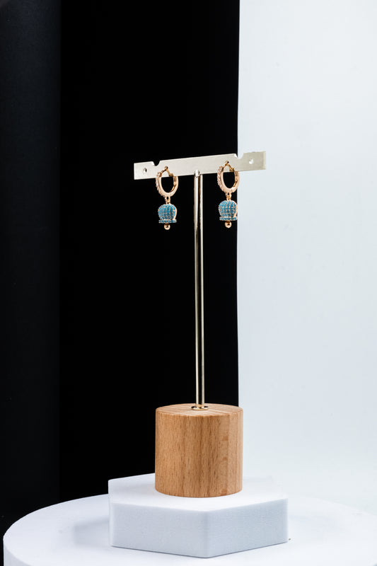 ORECCHINI CAMPANELLA ORO & AZZURRO