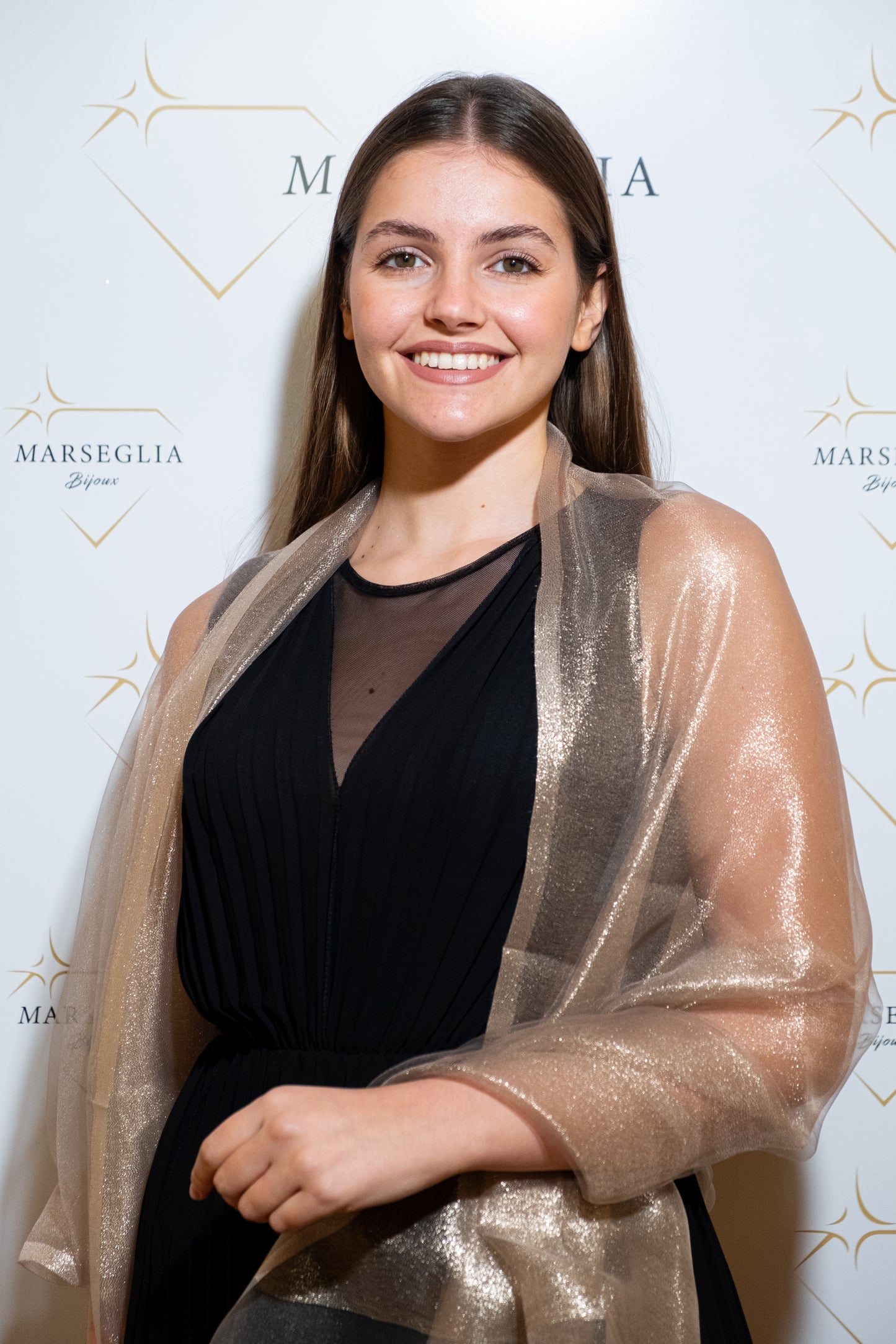 STOLA ORGANZA LUREX SABBIA & ORO