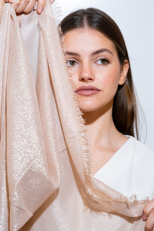 STOLA VISCOSA LUREX ROSA & ORO