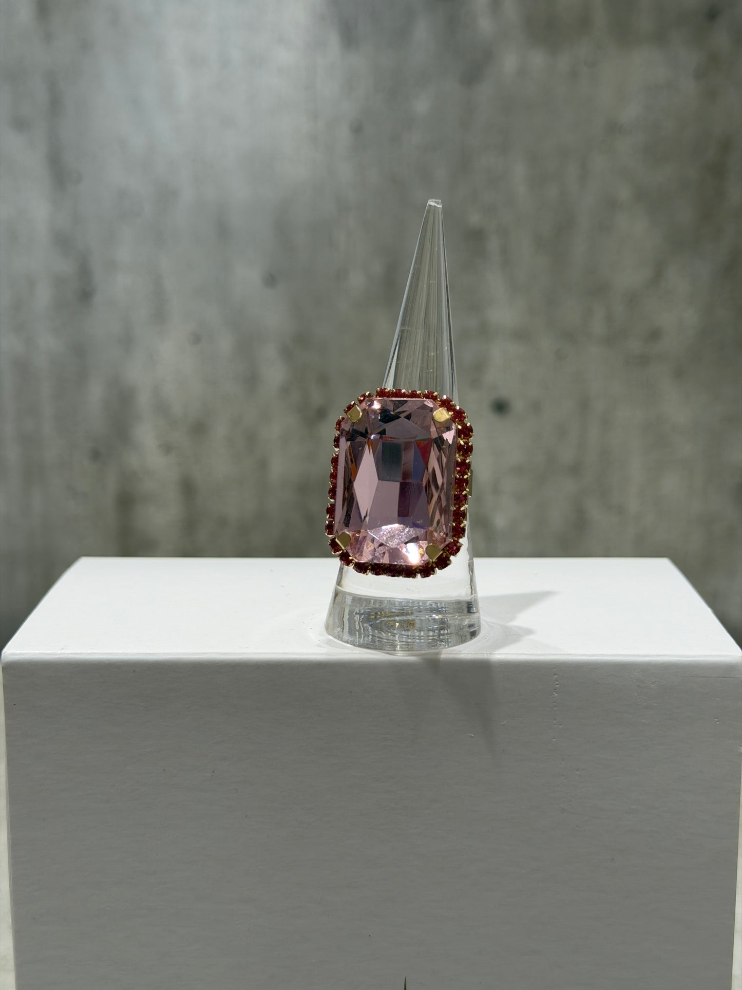 ANELLO RETTANGOLARE FASHION ROSA