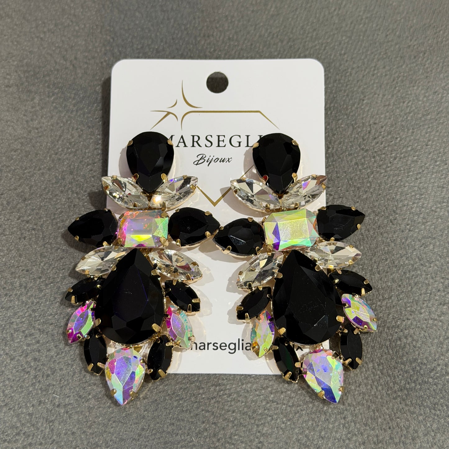 ORECCHINI CLIP FASHION NERO,BIANCO & BOREALE