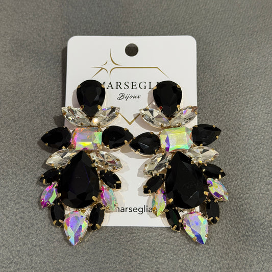 ORECCHINI CLIP FASHION NERO,BIANCO & BOREALE