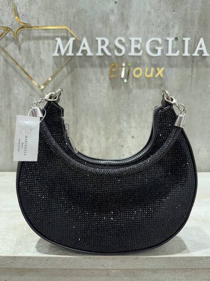 POCHETTE GLITTER NERA