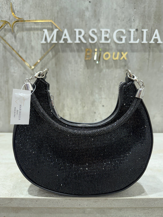 POCHETTE GLITTER NERA