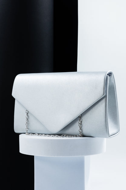 POCHETTE IN ECOPELLE ARGENTO