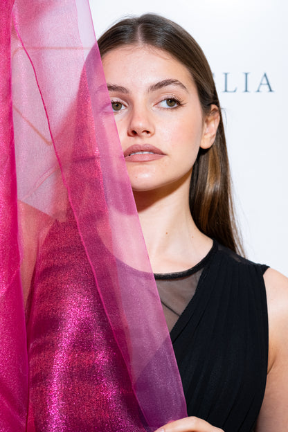 STOLA ORGANZA LUREX FUCSIA