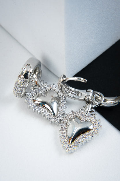 ORECCHINI CERCHIETTO CUORE SACRO ARGENTO