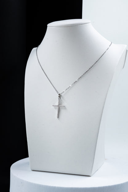 COLLANA CROCE ARGENTO 2,5 CM