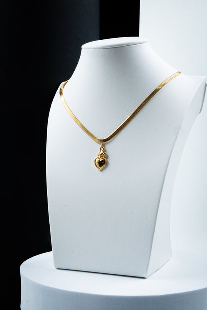 COLLANA SNAKE CUORE SACRO ORO