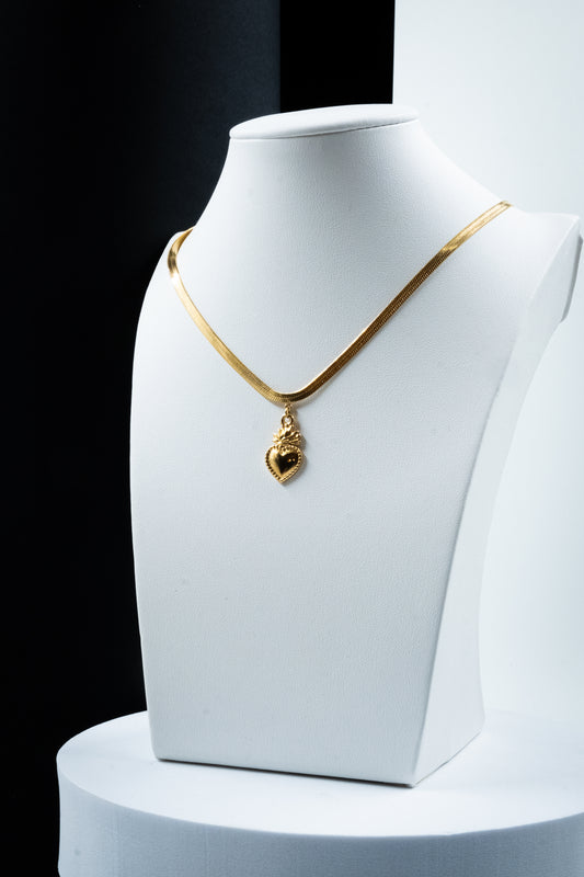 COLLANA SNAKE CUORE SACRO ORO