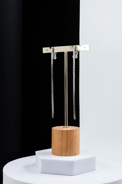 ORECCHINI CLIP 1 FILO STRASS ARGENTO