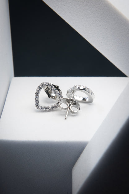 ORECCHINI CUORE FORATO ARGENTO