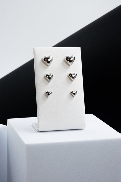 SET ORECCHINI CUORI ARGENTO
