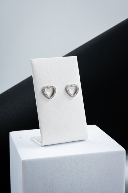 ORECCHINI CUORE FORATO ARGENTO