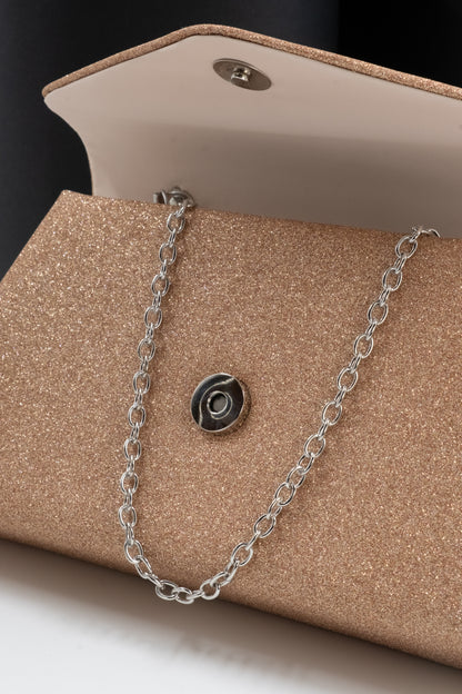 POCHETTE GLITTER ORO ROSA