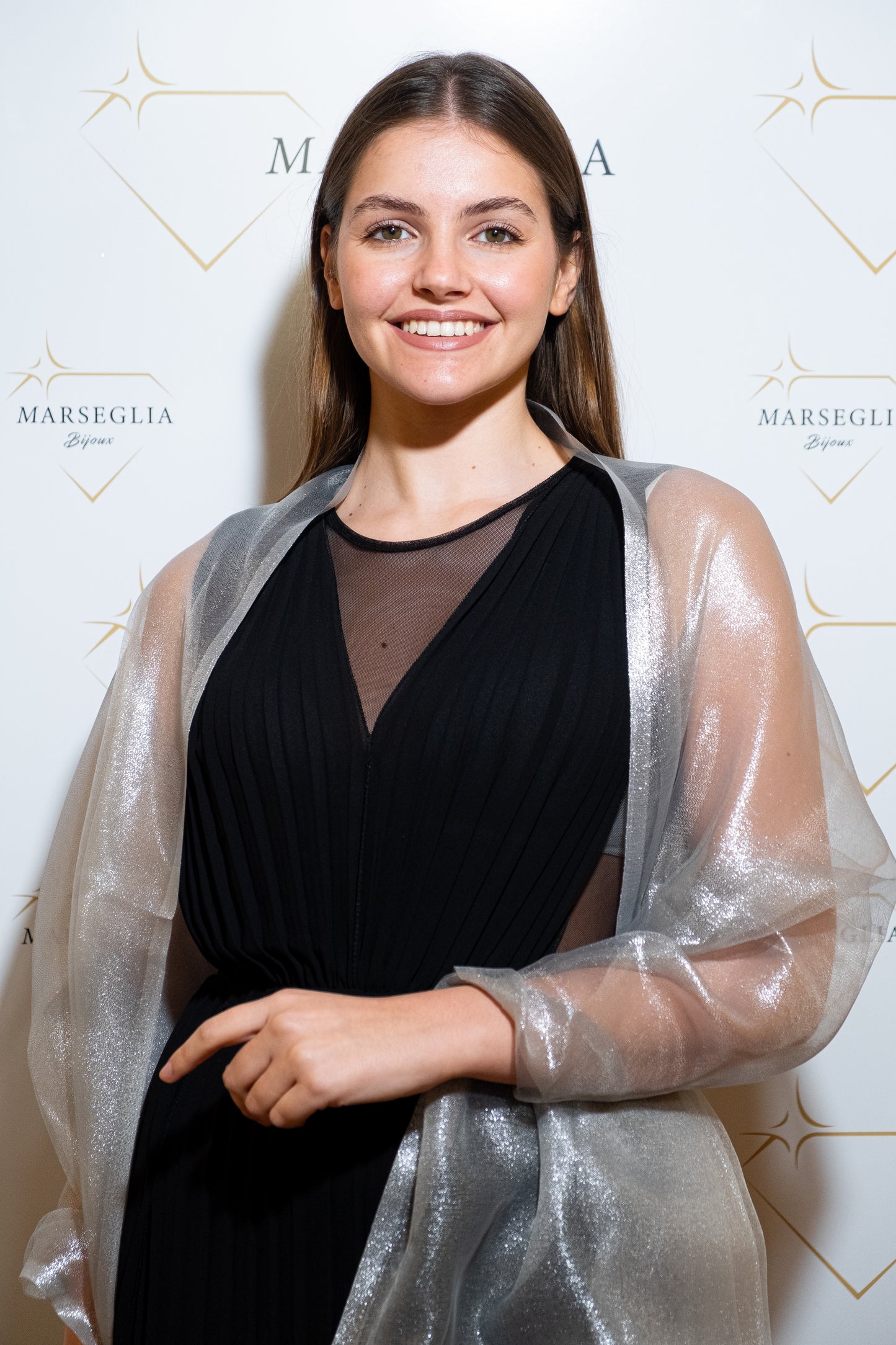 STOLA ORGANZA LUREX ARGENTO SCURO