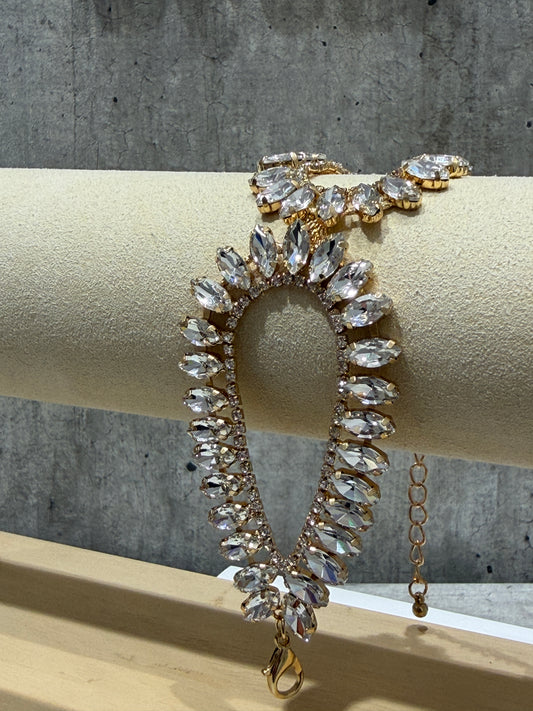 BRACCIALE A FASCIA FASHION BIANCO & ORO