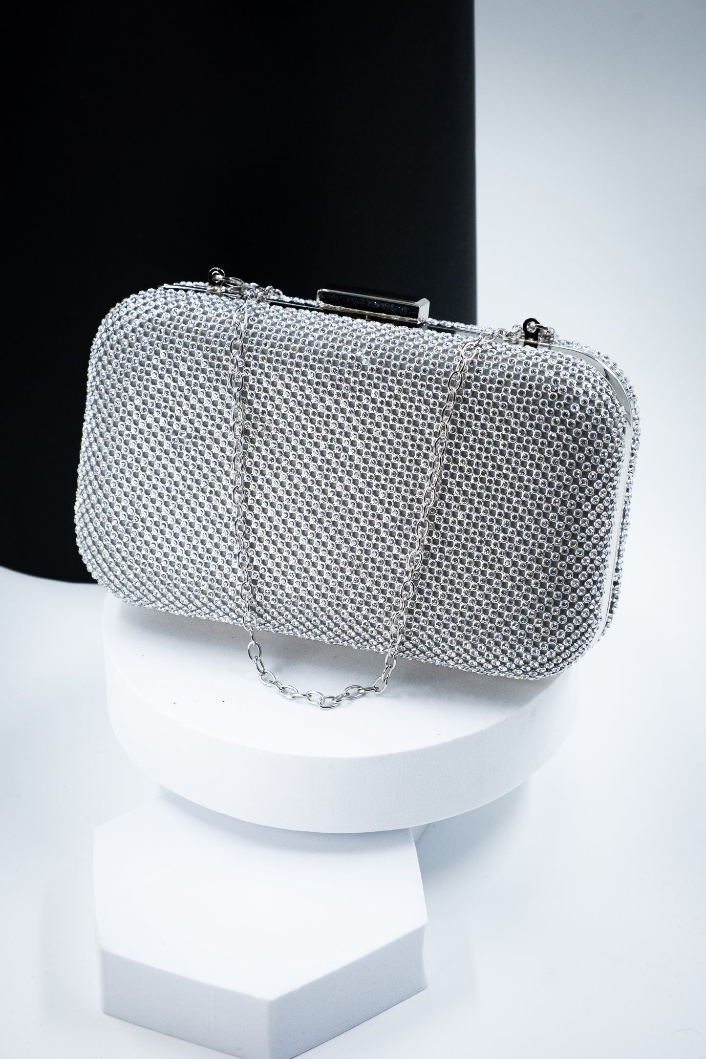 CLUTCH STRASS ARGENTO