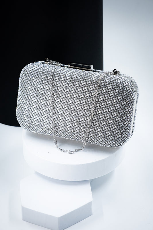 CLUTCH STRASS ARGENTO