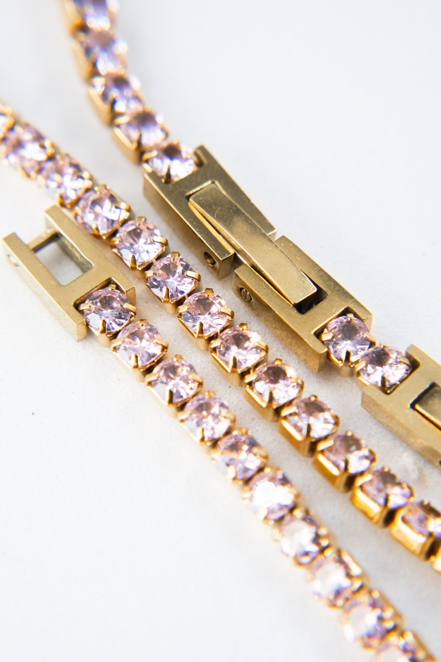 BRACCIALE TENNIS ORO & ROSA