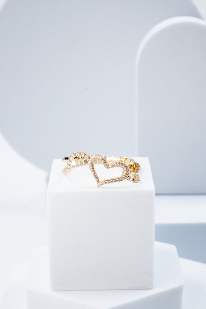 BRACCIALE TENNIS CUORE ORO