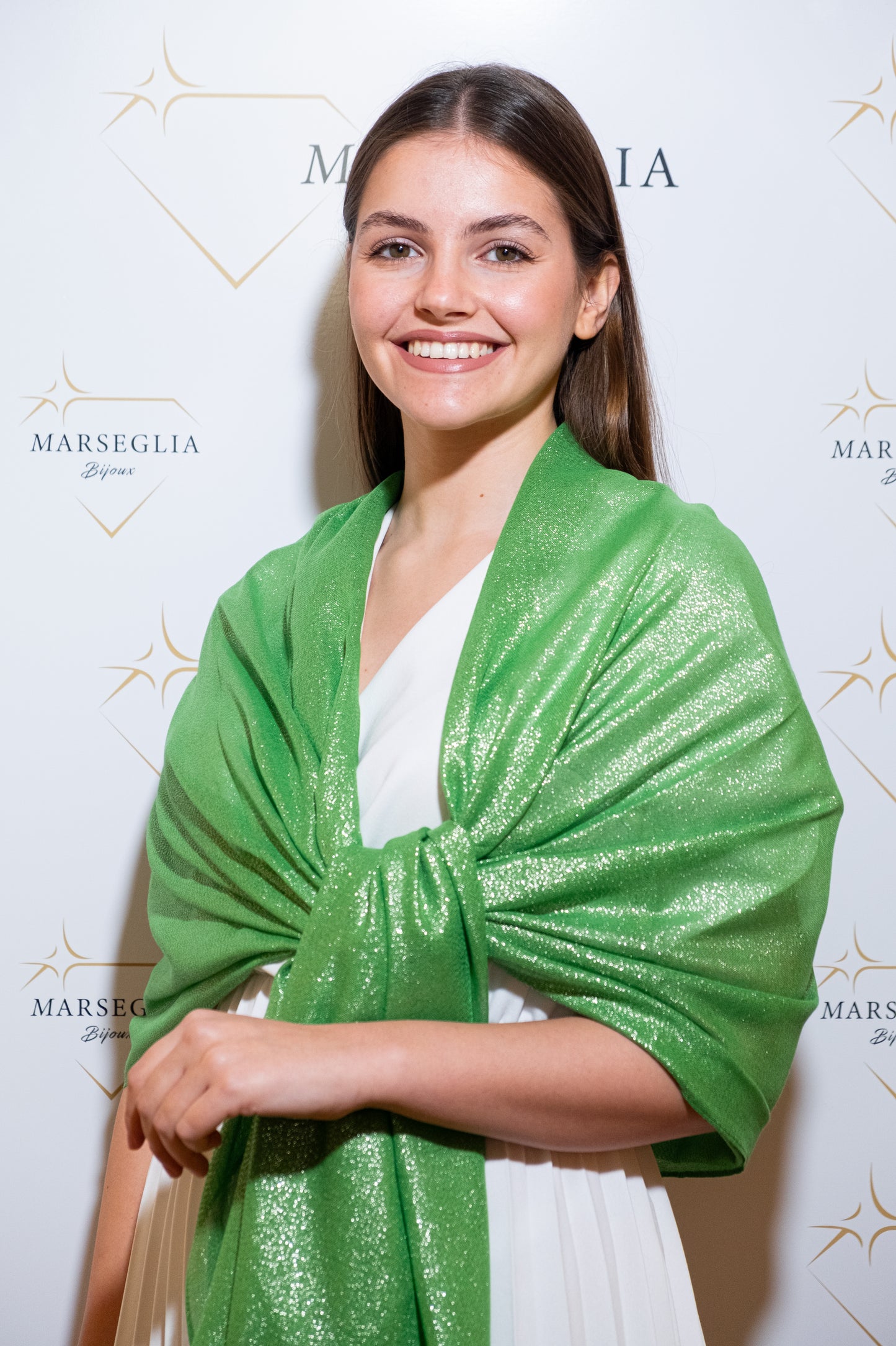 STOLA VISCOSA LUREX VERDE