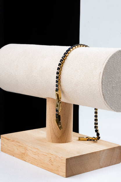 BRACCIALE TENNIS ORO & BLU