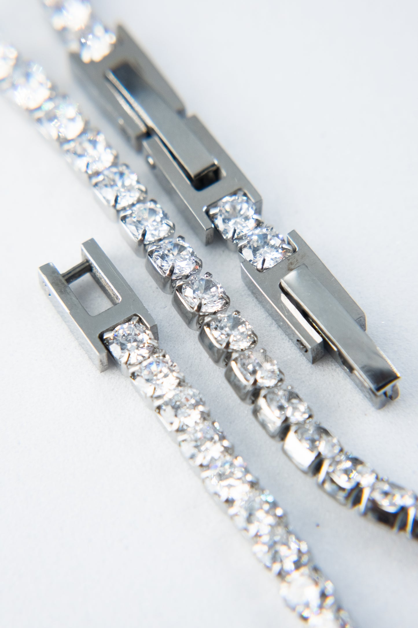 BRACCIALE TENNIS ARGENTO & BIANCO