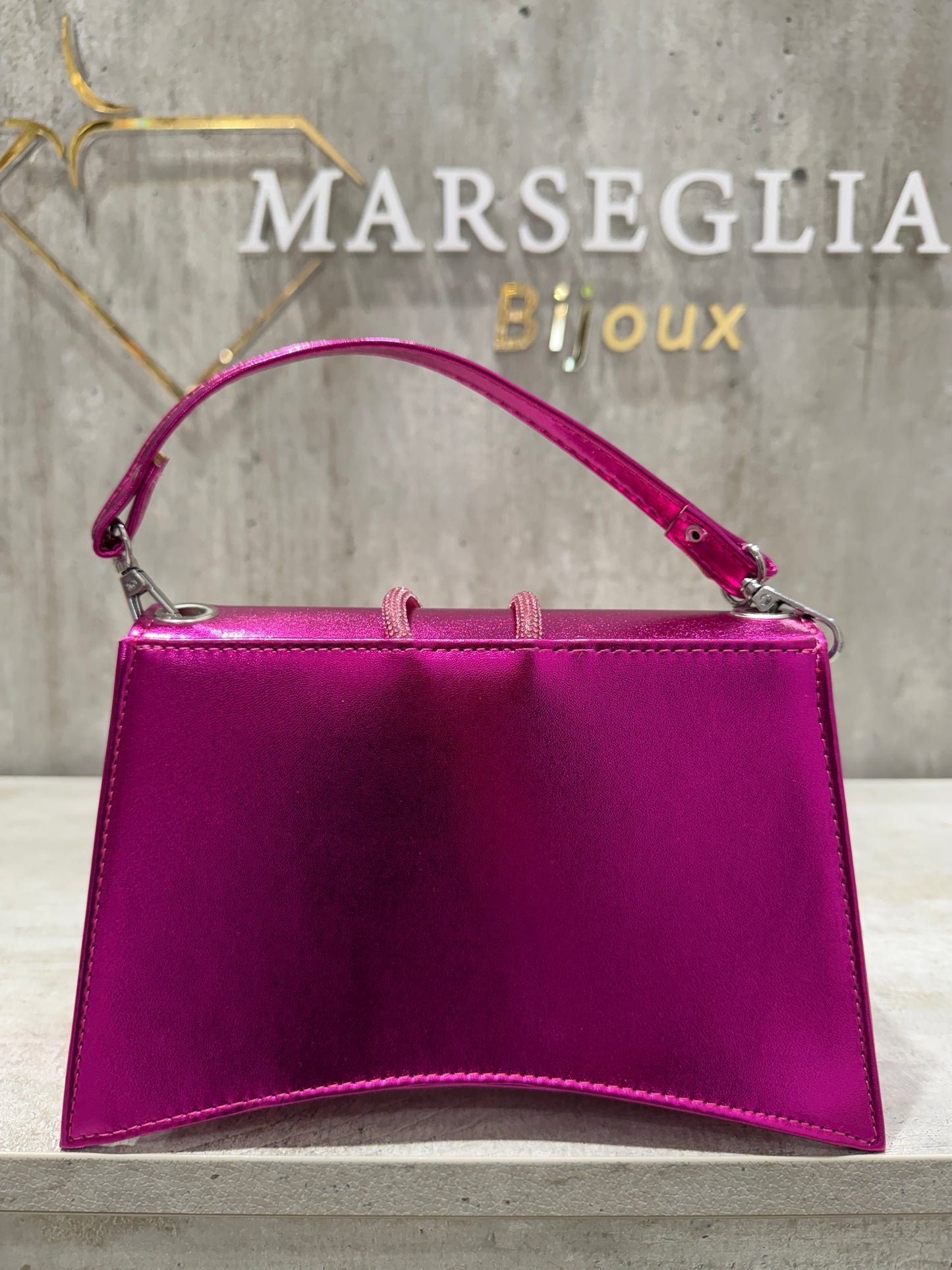 POCHETTE METAL FUCSIA