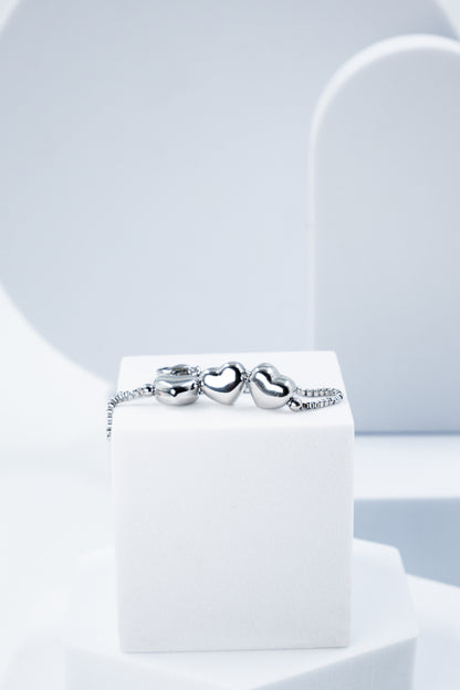 BRACCIALE 3 CUORI ARGENTO