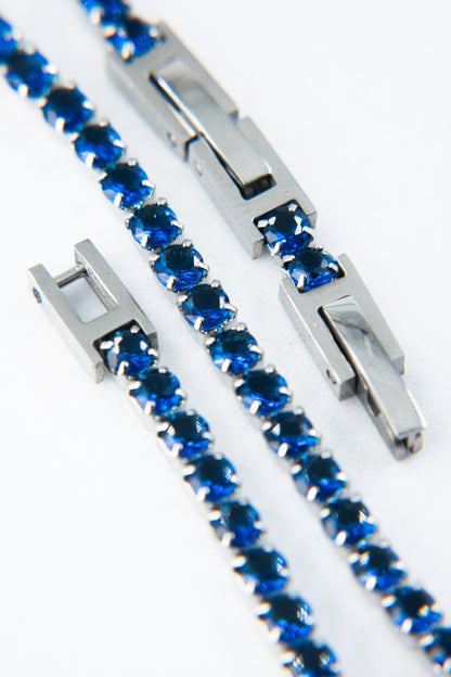 BRACCIALE TENNIS ARGENTO & BLU