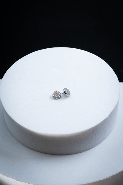 SET ORECCHINI BOTTONI CRISTALLI ARGENTO