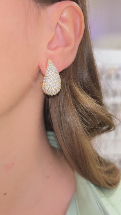 ORECCHINI GOCCIA CRISTALLI ORO 2,5 CM