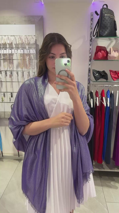 STOLA VISCOSA LUREX VIOLA & ARGENTO