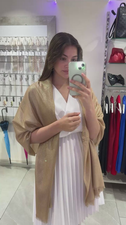 STOLA VISCOSA LUREX ORO SCURO