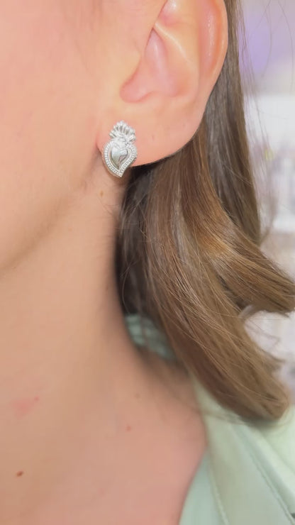 ORECCHINI CUORE SACRO ARGENTO