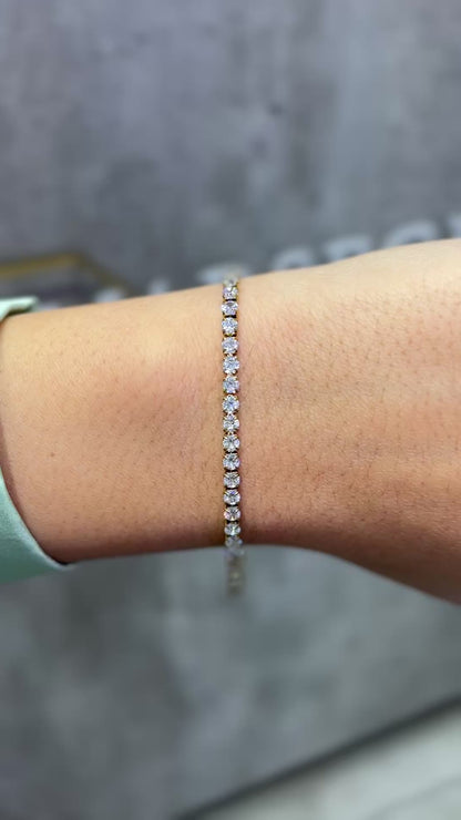 BRACCIALE TENNIS ORO & BIANCO