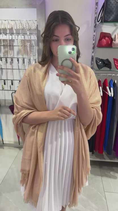 STOLA VISCOSA LUREX ORO ROSA