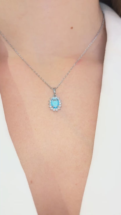 Completo "Kate" 4 pezzi: Argento e Azzurro