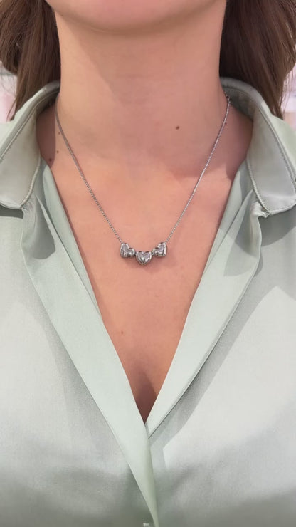COLLANA 3 CUORI ARGENTO