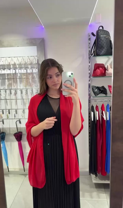 STOLA CHIFFON ROSSA