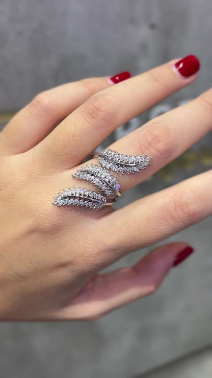 ANELLO 3 FOGLIE ARGENTO