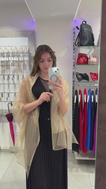 STOLA ORGANZA LUREX ORO CHIARO