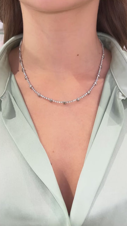 COLLANA TENNIS & STELLE ARGENTO