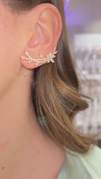 ORECCHINI EAR CUFF FIORE ORO