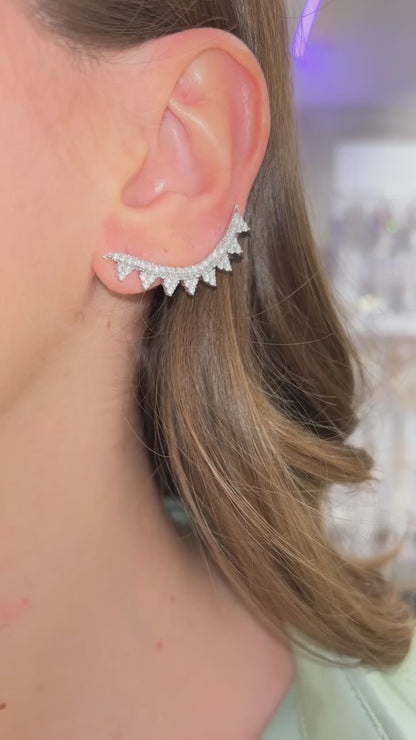 ORECCHINI EAR CUFF ZIG ZAG ARGENTO