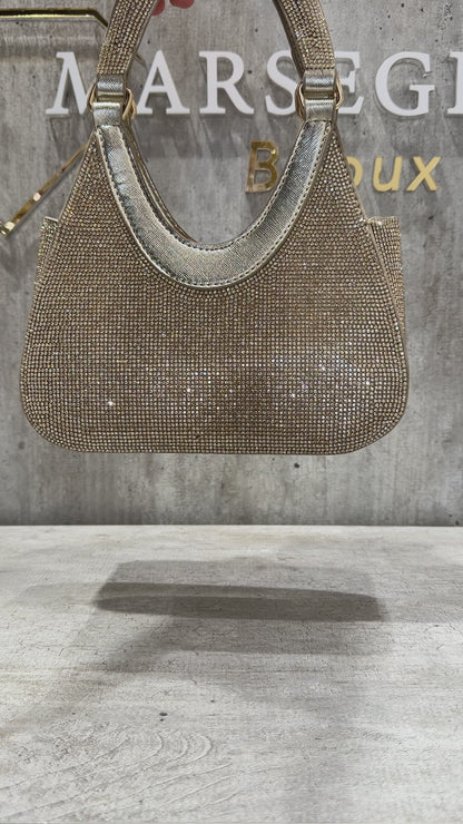 POCHETTE GLITTER RIGIDA ORO