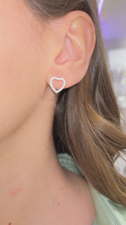 ORECCHINI CUORE FORATO ARGENTO